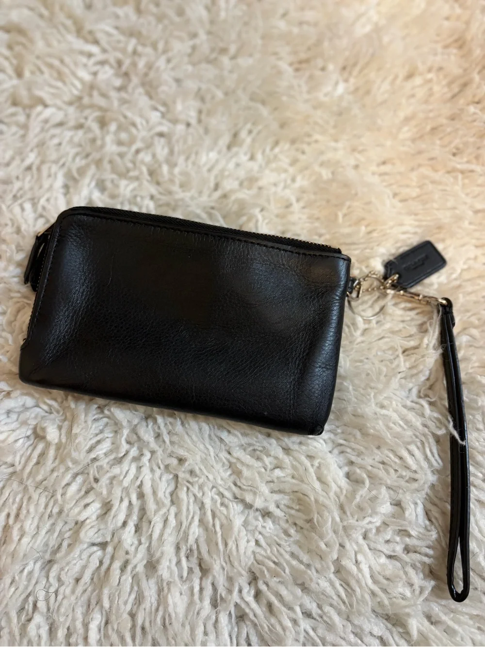 Coach Vintage Black Leather Wristlet
